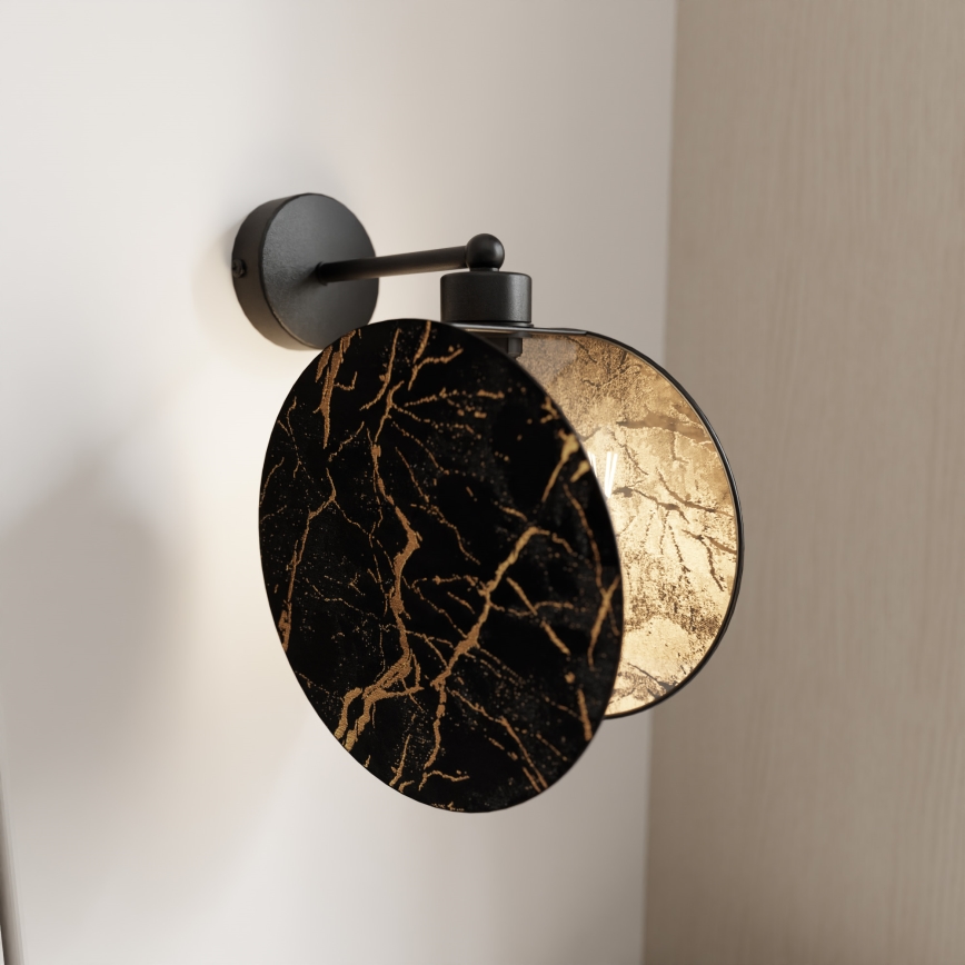 Nástenná lampa MOTIF 1xE27/15W/230V čierna/zlatá