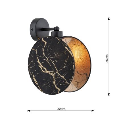 Nástenná lampa MOTIF 1xE27/15W/230V čierna/zlatá