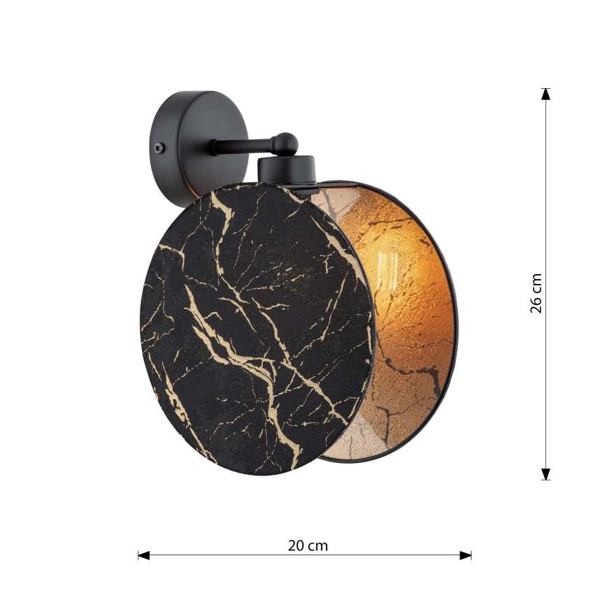Nástenná lampa MOTIF 1xE27/15W/230V čierna/zlatá