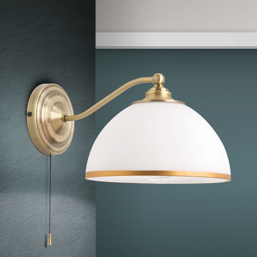 Nástenná lampa OLD LAMP 1xE27/40W/230V biela/mosadz