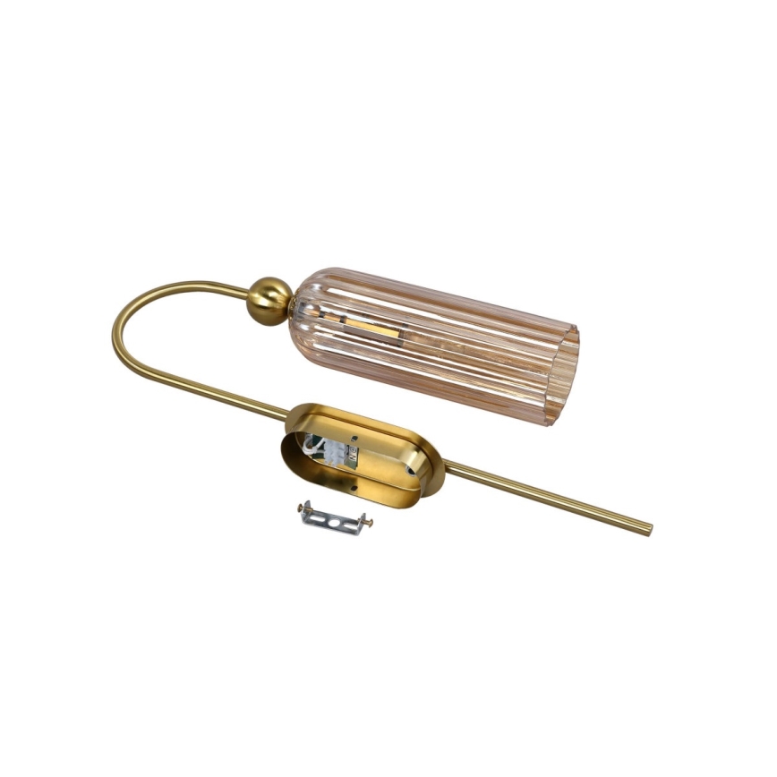 Nástenná lampa PIEGA 1xE14/40W/230V mosadzná/dymová béžová