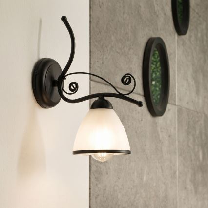 Nástenná lampa RETRO 1xE27/60W/230V čierna/biela