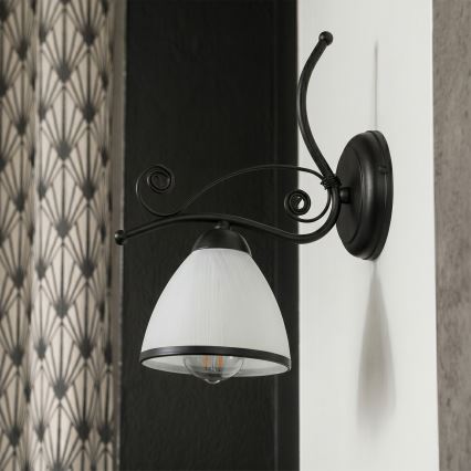 Nástenná lampa RETRO 1xE27/60W/230V čierna/biela