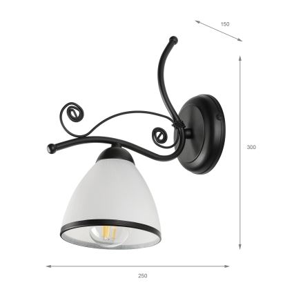 Nástenná lampa RETRO 1xE27/60W/230V čierna/biela