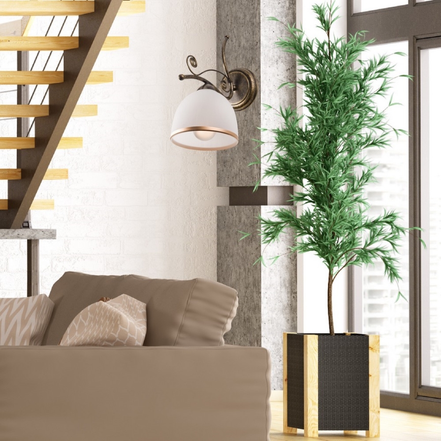 Nástenná lampa RETRO II 1xE27/60W/230V zlatá patina