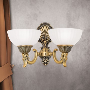 Nástenná lampa ROCCA 2xE27/60W/230V bronz/biela