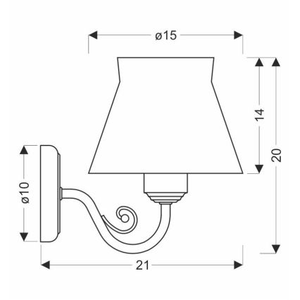 Nástenná lampa ROSSINI 1xE27/40W/230V