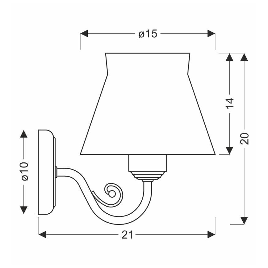 Nástenná lampa ROSSINI 1xE27/40W/230V