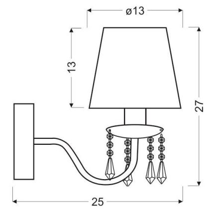 Nástenná lampa RUTI 1xE14/40W/230V