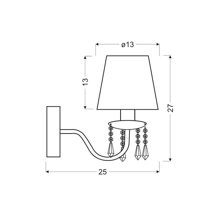 Nástenná lampa RUTI 1xE14/40W/230V