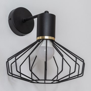 Nástenná lampa SOLANO 1xE27/15W/230V čierna/zlatá