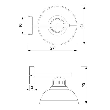 Nástenná lampa SVEN 1xE27/15W/230V červená
