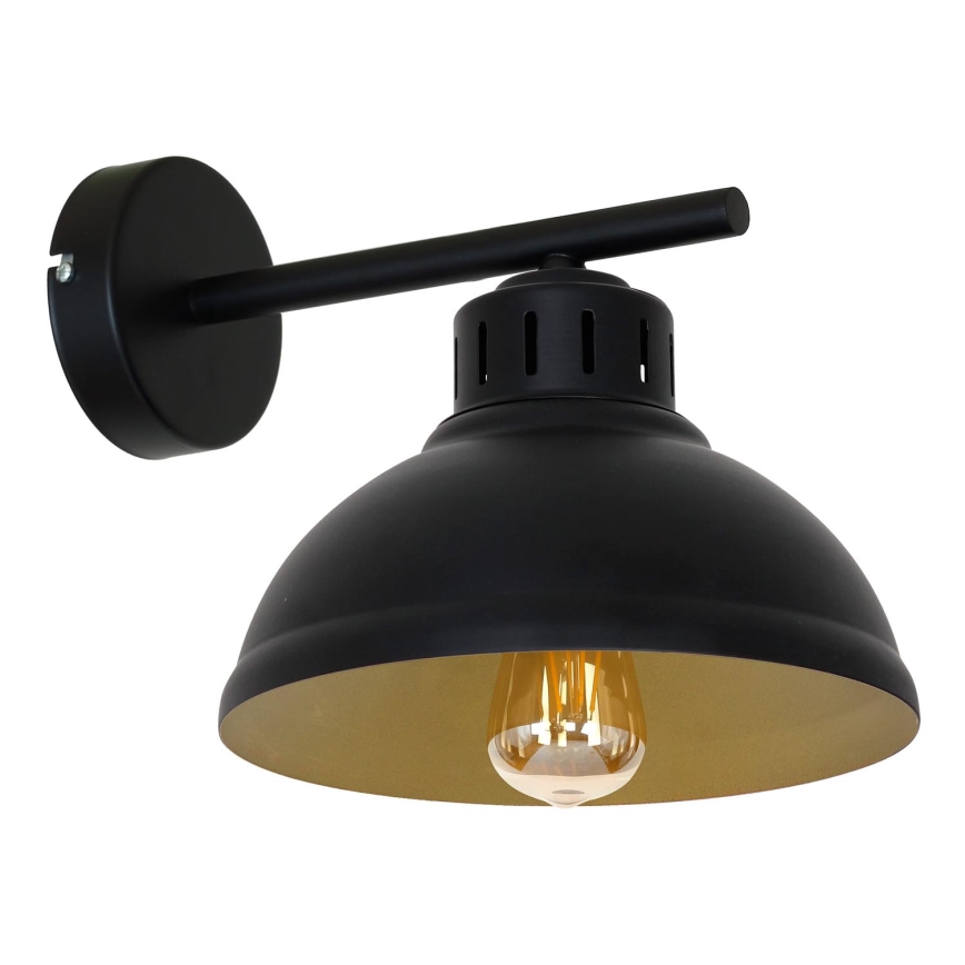 Nástenná lampa SVEN 1xE27/15W/230V čierna/zlatá