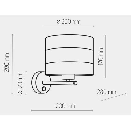 Nástenná lampa TAGO 1xE27/15W/230V čierna/zlatá