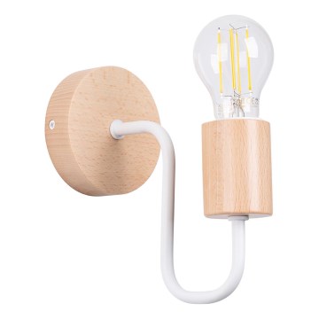 Nástenná lampa TIMBO 1xE27/15W/230V biela/béžová/buk