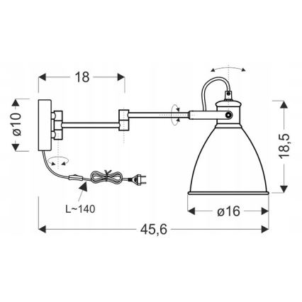 Nástenná lampička ESPERA 1xE27/40W/230V