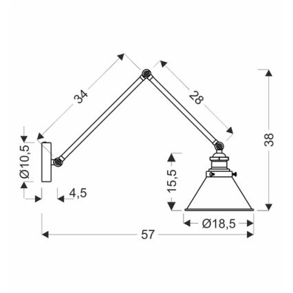Nástenná lampička FUNDO 1xE27/40W/230V čierna/zlatá