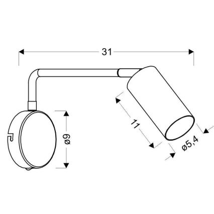 Nástenná lampička TINA 1xGU10/15W/230V biela