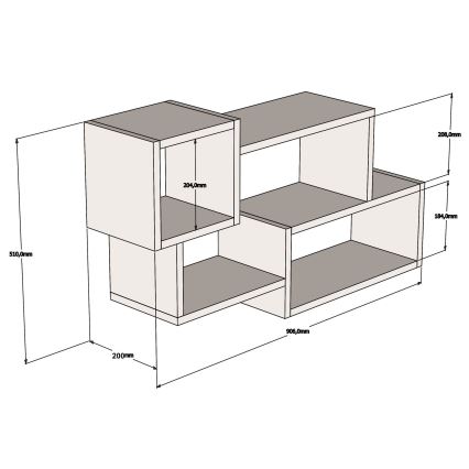 Nástenná polica AFRO 51x90,6 cm biela/hnedá