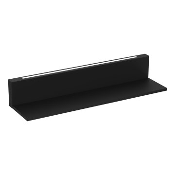 Nástenná polica s LED osvetlením SHELF 10x60 cm čierna