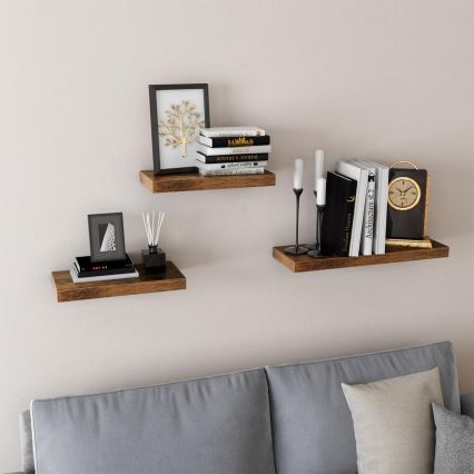 Nástenná polica SHELFY hnedá