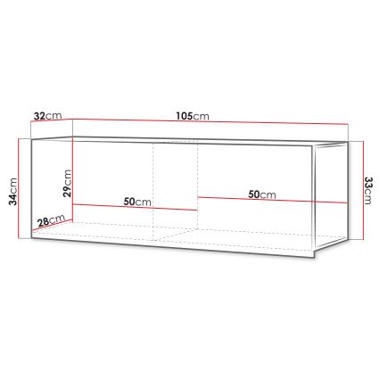 Nástenná skrinka CALABRINI 34x105 cm biela