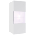 Nástenná skrinka s LED osvetlením PAVO 117x45 cm lesklá biela