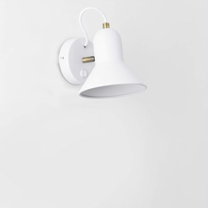 Nástenné bodové svietidlo ASTAMA 1xE27/40W/230V biela/mosadz