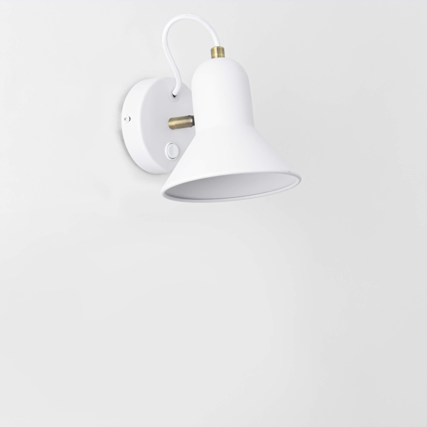 Nástenné bodové svietidlo ASTAMA 1xE27/40W/230V biela/mosadz