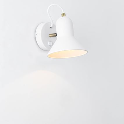 Nástenné bodové svietidlo ASTAMA 1xE27/40W/230V biela/mosadz