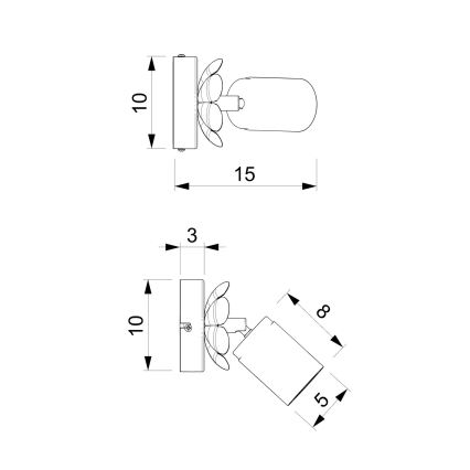 Nástenné bodové svietidlo FLOWER 1xGU10/8W/230V biela