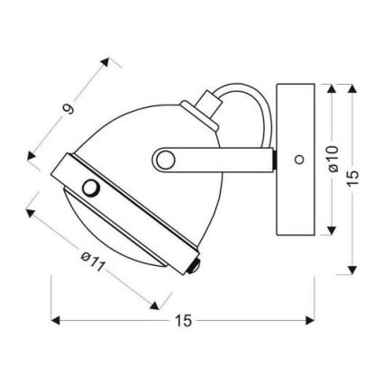 Nástenné bodové svietidlo FRODO 1xGU10/40W/230V