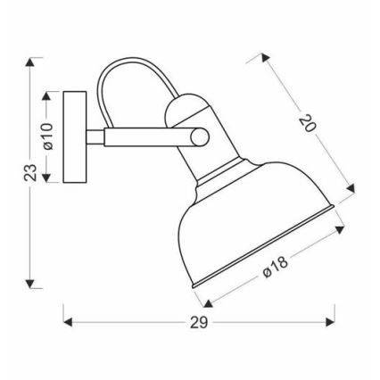 Nástenné bodové svietidlo RENO 1xE27/40W/230V čierna