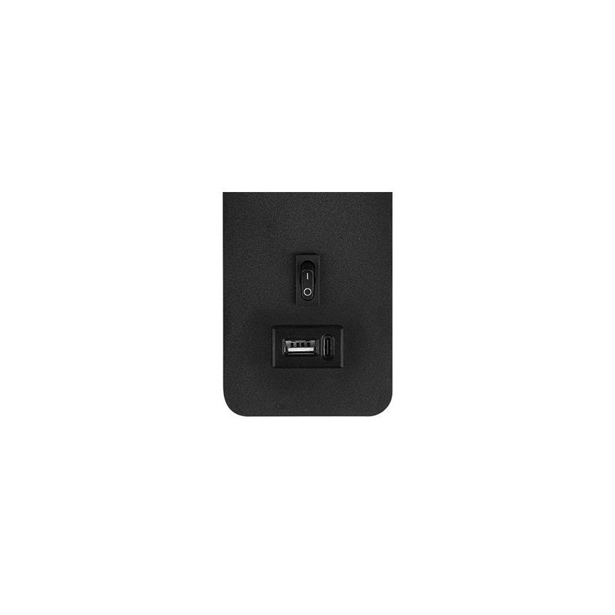 Nástenné bodové svietidlo s USB nabíjačkou 1xG9/35W/230V čierna/zlatá