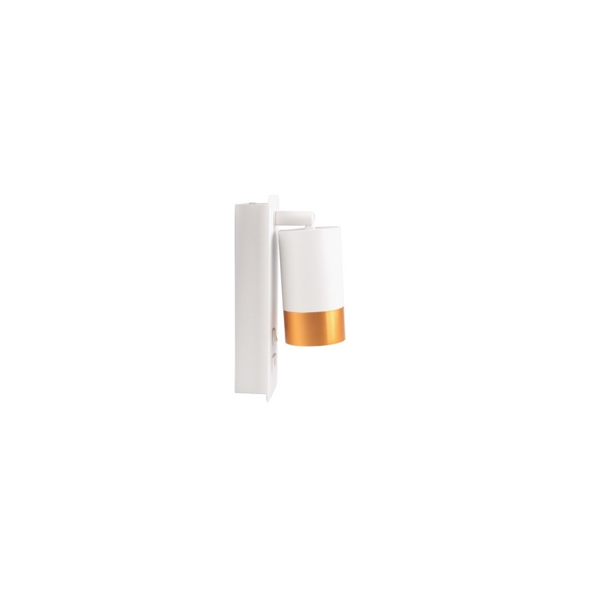 Nástenné bodové svietidlo s USB nabíjačkou 1xGU10/35W/230V biela/zlatá