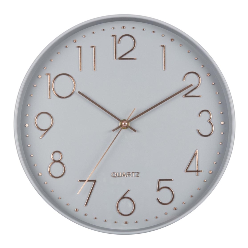Nástenné hodiny 1xAA 29 cm šedá/rose gold