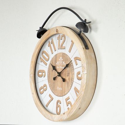 Nástenné hodiny 1xAA pr. 50 cm béžová