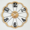 Nástenné hodiny 1xAA pr. 60 cm béžová/čierna