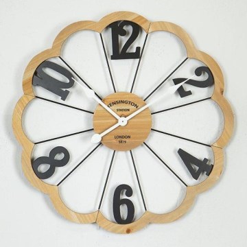 Nástenné hodiny 1xAA pr. 60 cm béžová/čierna
