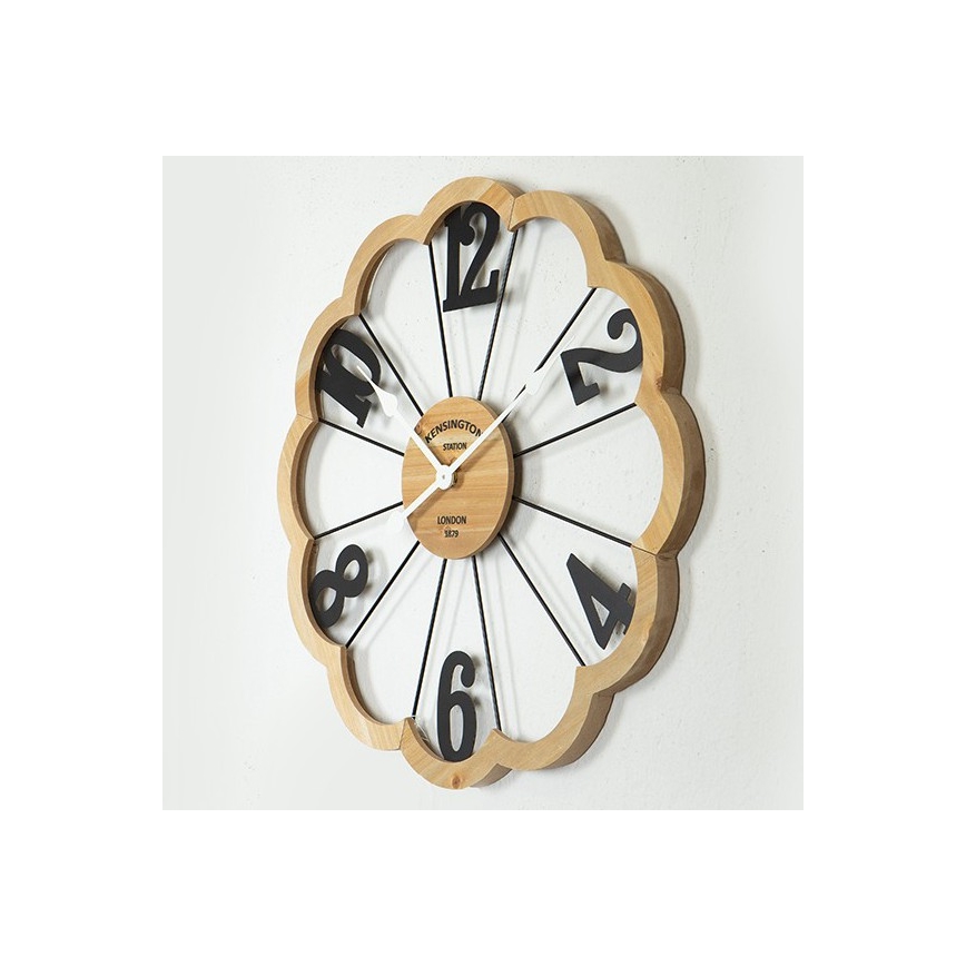 Nástenné hodiny 1xAA pr. 60 cm béžová/čierna