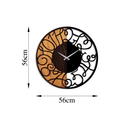 Nástenné hodiny pr. 56 cm 1xAA drevo/kov