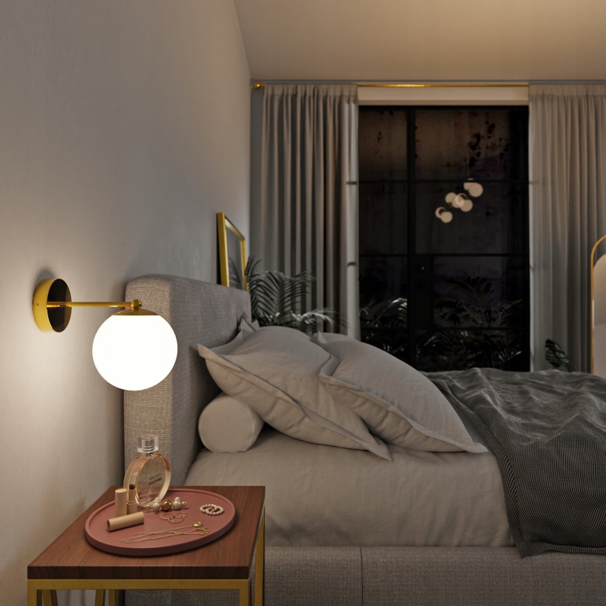 Nástenné svietidlo 1xE27/40W/230V zlaté/biele