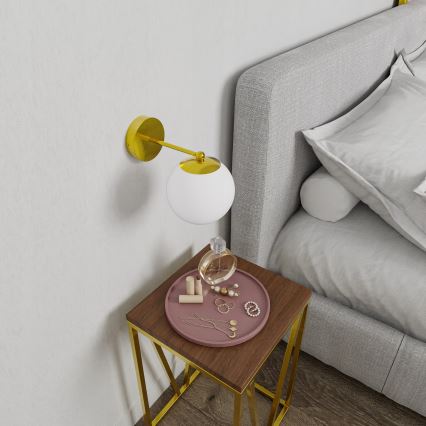 Nástenné svietidlo 1xE27/40W/230V zlaté/biele