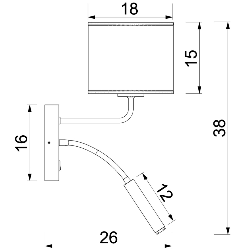 Nástenné svietidlo ARDEN 1xE27/15W/230V + 1xG9/8W béžové