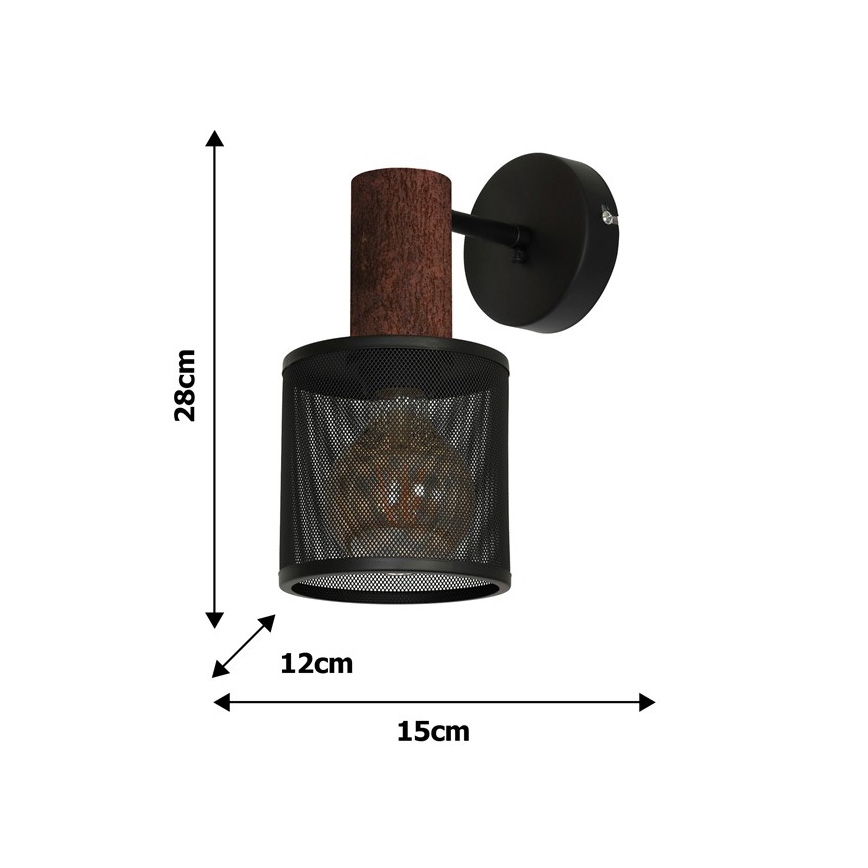 Nástenné svietidlo ARES BLACK 1xE27/60W/230V