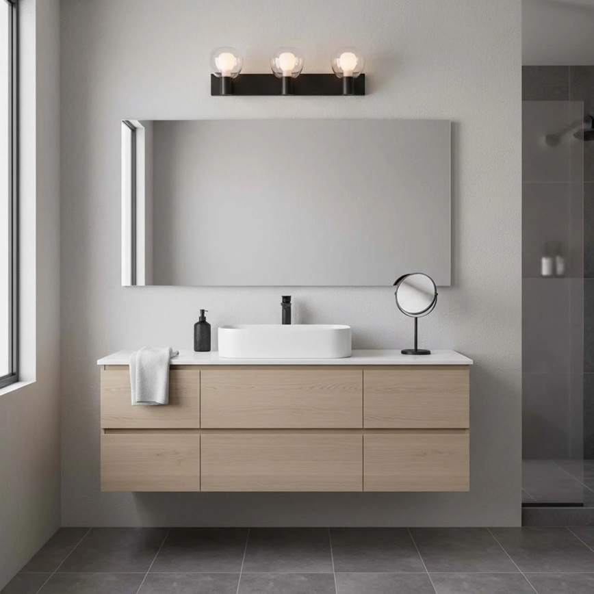 Nástenné svietidlo do kúpeľne POLA 3xG9/5W/230V IP44 čierne/číre