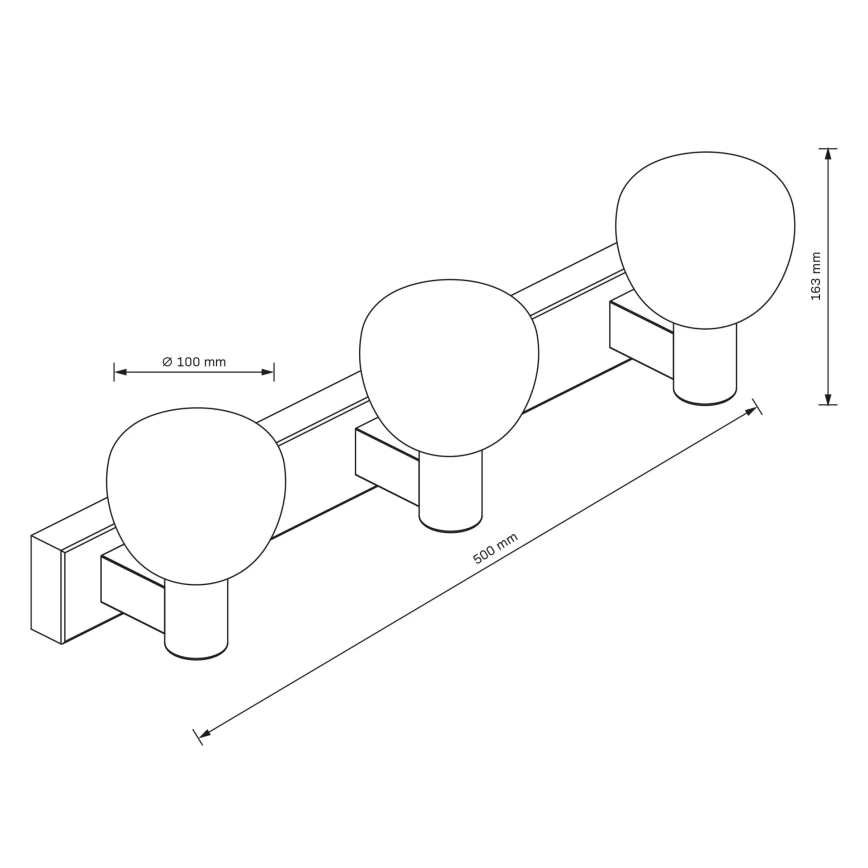 Nástenné svietidlo do kúpeľne POLA 3xG9/5W/230V IP44 čierne/číre