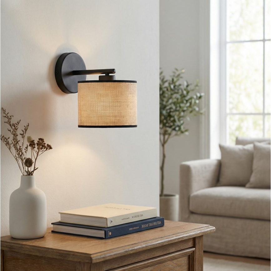 Nástenné svietidlo ECO 1xE27/15W/230V béžové/ratan