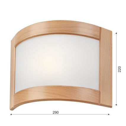 Nástenné svietidlo ELODIE 1xE27/60W/230V dub