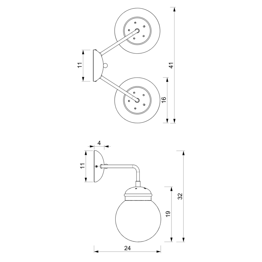 Nástenné svietidlo HYDRO 2 2xE14/15W/230V